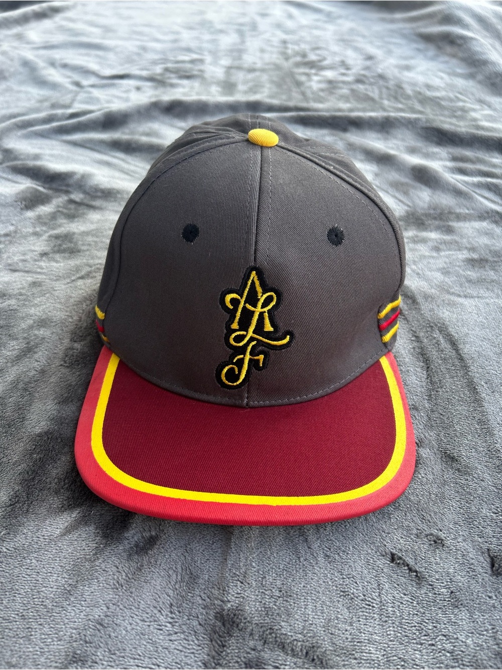 Assholes Live Forever Mens Grey and Burgundy Logo Hat